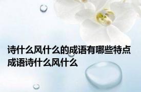 诗什么风什么的成语有哪些特点 成语诗什么风什么 