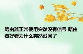 路由器正常使用突然没有信号 路由器好着为什么突然没网了