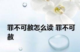 罪不可赦怎么读 罪不可赦 