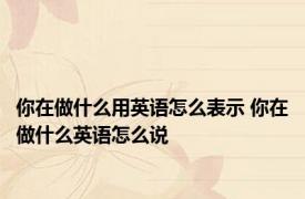 你在做什么用英语怎么表示 你在做什么英语怎么说 