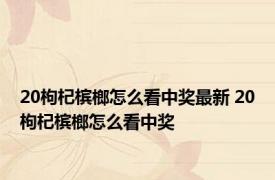 20枸杞槟榔怎么看中奖最新 20枸杞槟榔怎么看中奖