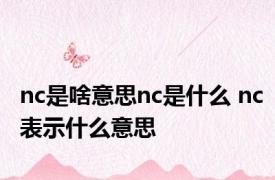 nc是啥意思nc是什么 nc表示什么意思