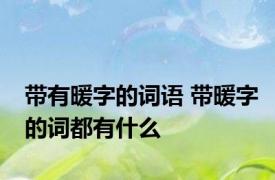 带有暖字的词语 带暖字的词都有什么