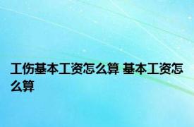 工伤基本工资怎么算 基本工资怎么算 
