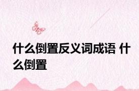 什么倒置反义词成语 什么倒置 