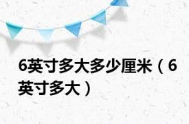 6英寸多大多少厘米（6英寸多大）
