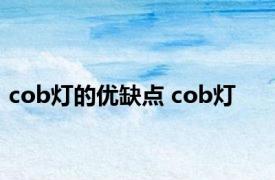 cob灯的优缺点 cob灯 