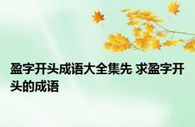 盈字开头成语大全集先 求盈字开头的成语
