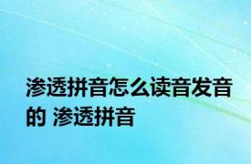 渗透拼音怎么读音发音的 渗透拼音 