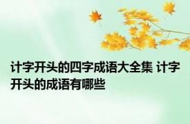计字开头的四字成语大全集 计字开头的成语有哪些
