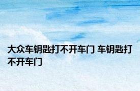 大众车钥匙打不开车门 车钥匙打不开车门 