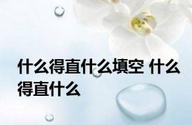 什么得直什么填空 什么得直什么 