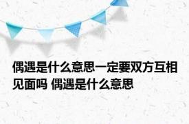 偶遇是什么意思一定要双方互相见面吗 偶遇是什么意思