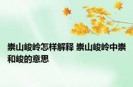 崇山峻岭怎样解释 崇山峻岭中崇和峻的意思