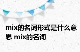 mix的名词形式是什么意思 mix的名词 