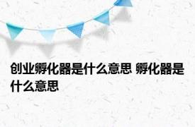 创业孵化器是什么意思 孵化器是什么意思