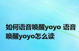 如何语音唤醒yoyo 语音唤醒yoyo怎么读
