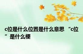 c位是什么位置是什么意思 “c位”是什么梗