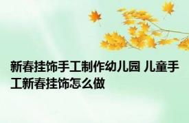 新春挂饰手工制作幼儿园 儿童手工新春挂饰怎么做