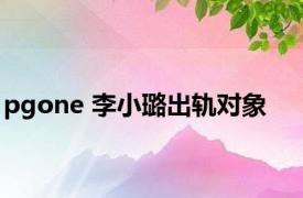 pgone 李小璐出轨对象 