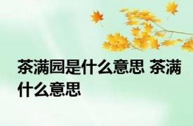 茶满园是什么意思 茶满什么意思 