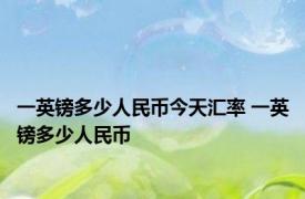 一英镑多少人民币今天汇率 一英镑多少人民币 