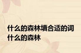 什么的森林填合适的词 什么的森林 