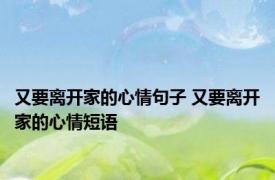 又要离开家的心情句子 又要离开家的心情短语 
