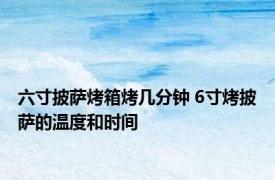 六寸披萨烤箱烤几分钟 6寸烤披萨的温度和时间 