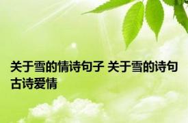关于雪的情诗句子 关于雪的诗句古诗爱情 