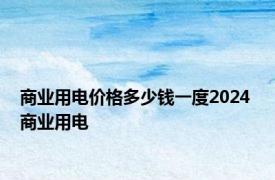 商业用电价格多少钱一度2024 商业用电 