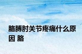 胳膊肘关节疼痛什么原因 胳 