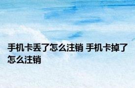 手机卡丢了怎么注销 手机卡掉了怎么注销