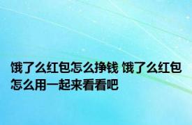 饿了么红包怎么挣钱 饿了么红包怎么用一起来看看吧
