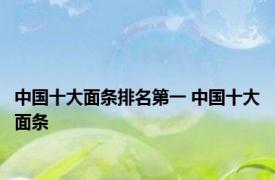 中国十大面条排名第一 中国十大面条 
