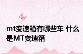 mt变速箱有哪些车 什么是MT变速箱