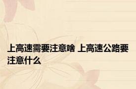 上高速需要注意啥 上高速公路要注意什么