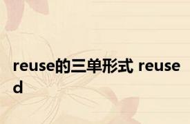 reuse的三单形式 reused 