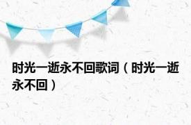 时光一逝永不回歌词（时光一逝永不回）