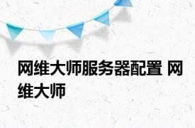网维大师服务器配置 网维大师 