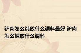 驴肉怎么炖放什么调料最好 驴肉怎么炖放什么调料