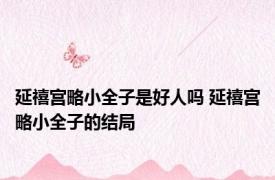延禧宫略小全子是好人吗 延禧宫略小全子的结局