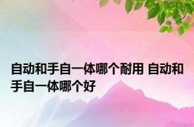 自动和手自一体哪个耐用 自动和手自一体哪个好 