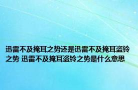 迅雷不及掩耳之势还是迅雷不及掩耳盗铃之势 迅雷不及掩耳盗铃之势是什么意思