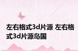 左右格式3d片源 左右格式3d片源岛国 