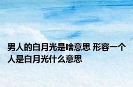 男人的白月光是啥意思 形容一个人是白月光什么意思