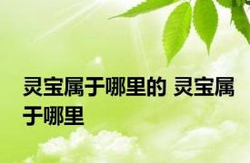 灵宝属于哪里的 灵宝属于哪里