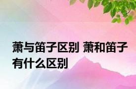 萧与笛子区别 萧和笛子有什么区别