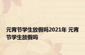 元宵节学生放假吗2021年 元宵节学生放假吗 