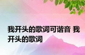 我开头的歌词可谐音 我开头的歌词 